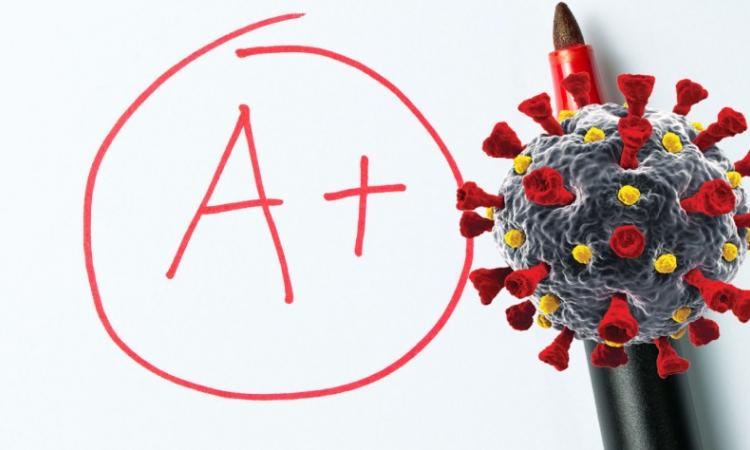 A med ett plus och en symbol för virus