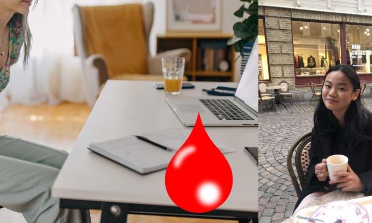 kvinna med smärta till vänster, Emelie Sjölander till höger